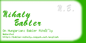 mihaly babler business card